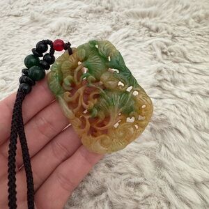 Elegant Hand Carved Jade Pendant